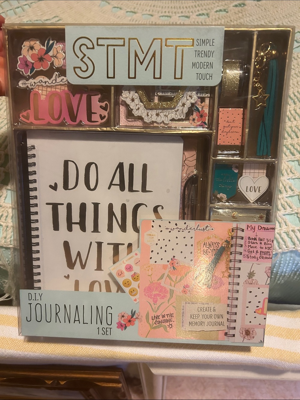 STMT DIY Journaling Set - White & Teal Spiral Notebook Kit
